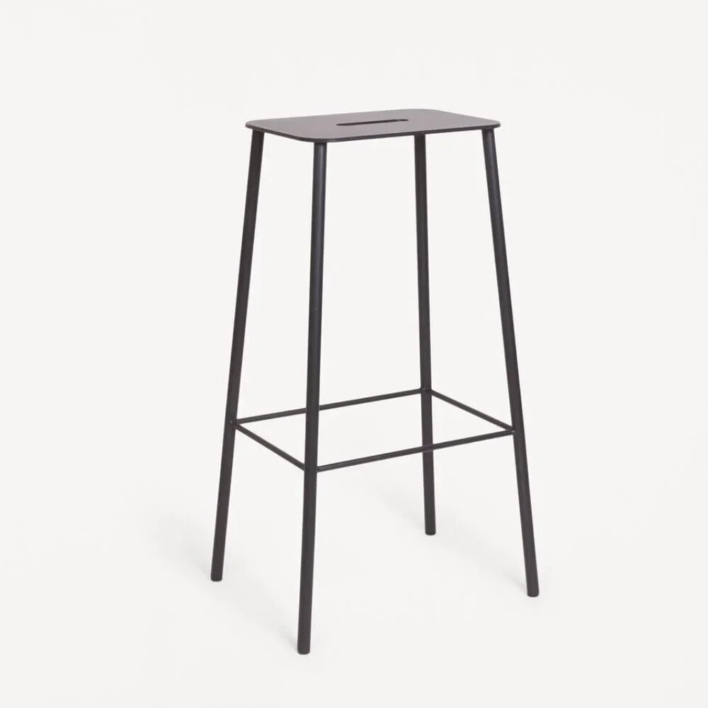 rrp €660 FRAMA (Copenhagen) H76 Adam Mono Matte Black Bar Stool Chair